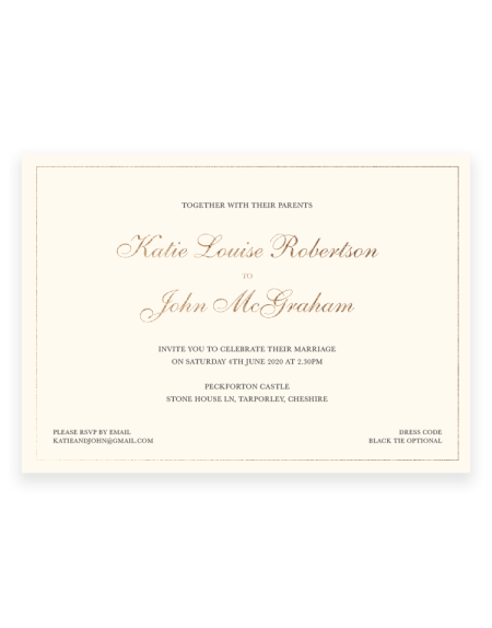 Classic Wedding invitations - Foil Invite Company Luxury Wedding Stationery - Foil Printed by hand in the UK