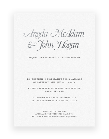 Simple but Elegant Wedding Invitations - Elegance by The Foil Invite Company