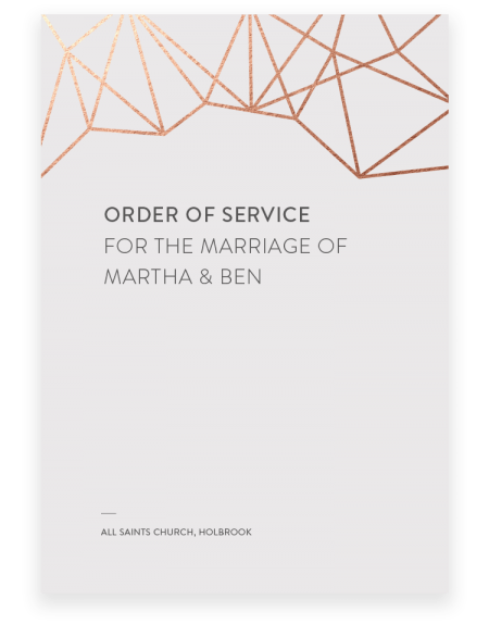 Geometric Wedding Order of Service - Luxury Wedding Stationery by The Foil Invite Company