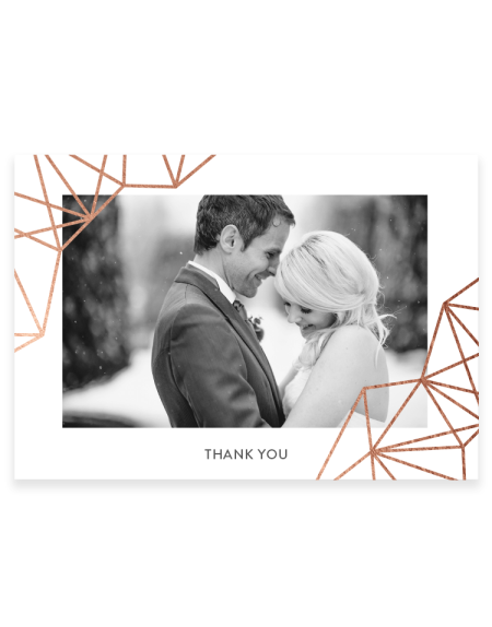 Personalised wedding thank you cards - geometric design - Hand Foil Printed - Foil Invite Company Luxury Stationery