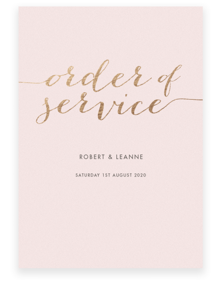 Louise Wedding Order of Service - Luxury Wedding Stationery by The Foil Invite Company