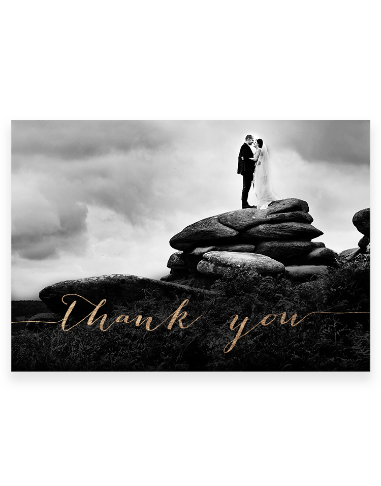 Personalised Photo Wedding Thank You Cards - Hot Foil Printed by Hand - Foil Invite Company Luxury Stationery UK