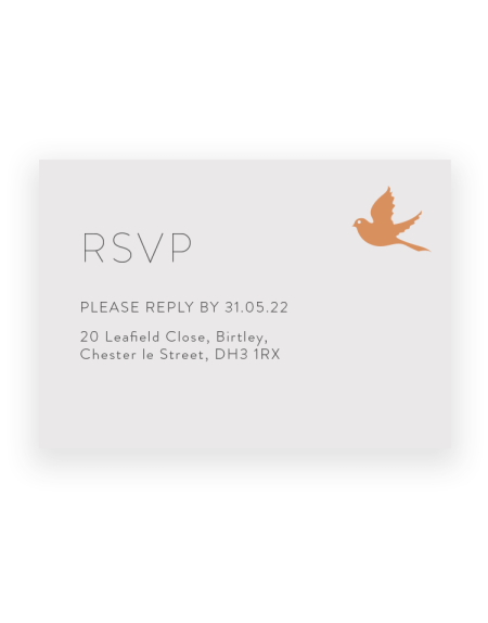 Love Birds Wedding RSVP Cards - Luxury Wedding Stationery by The Foil Invite Company
