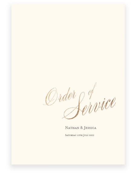 Pemberley Wedding Order of Service - Pemberley - Luxury Wedding Stationery by The Foil Invite Company