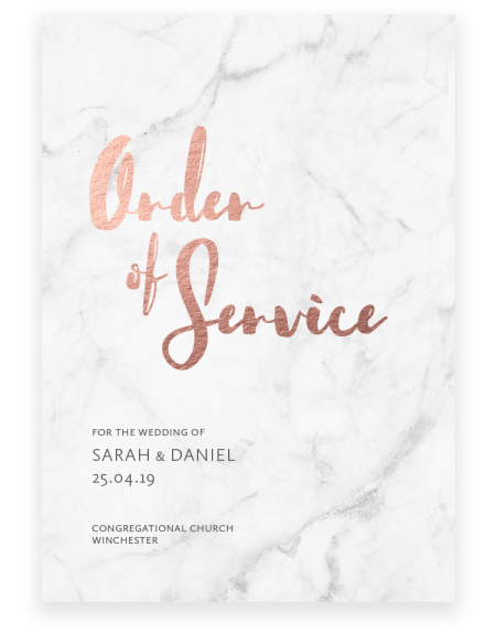 Rockwell Wedding Order of Service Front