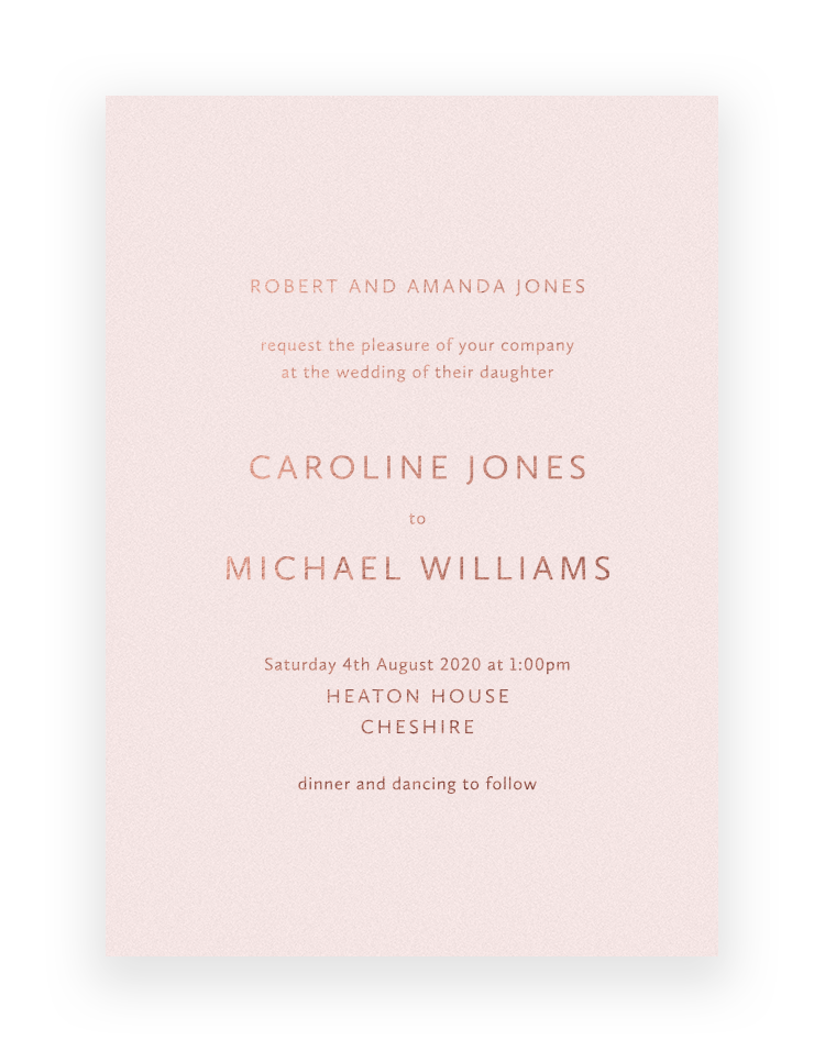Simple but elegant wedding invitations - Sarto Sans Design by The Foil Invite Company - Luxury Wedding Stationer