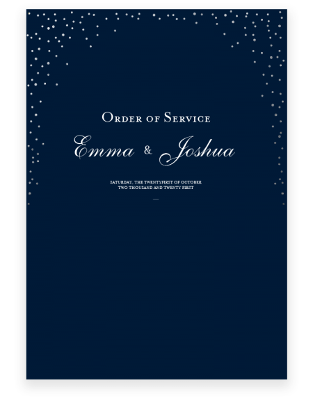 Sparkle Wedding Order of Service - Luxury Wedding Stationery by The Foil Invite Company