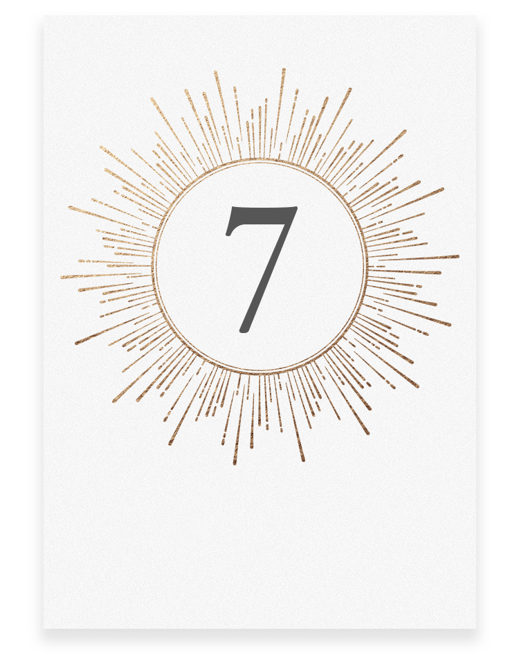 sunburst table number