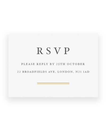 Sunburst Wedding RSVP Cards - Foil Printed - Luxury Wedding Stationery by The Foil Invite Company