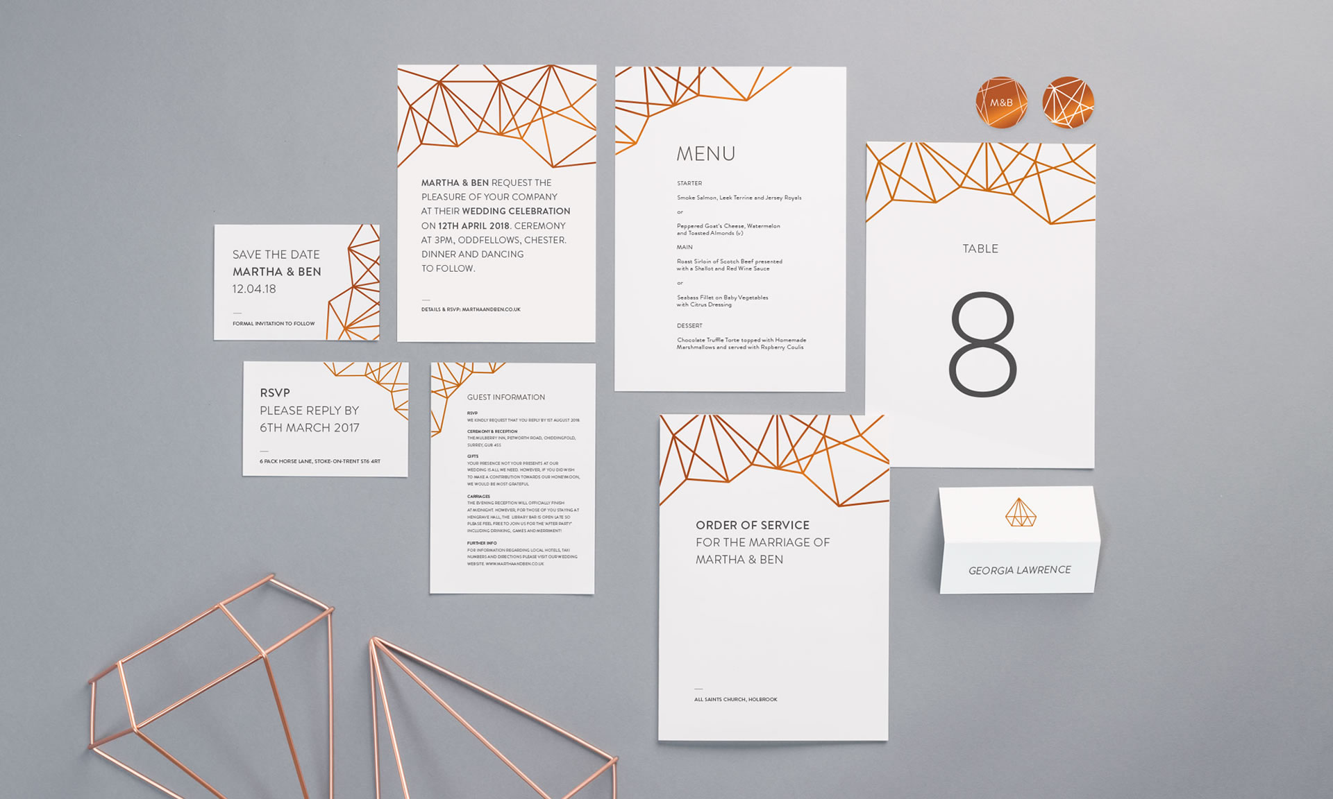 Foil Invite Company - Geometric Collection