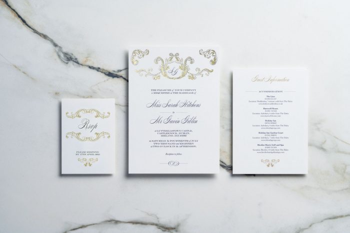 Gold Foil Wedding Stationery Set - Beaumont Collection | Gold Foil Wedding Invitations | White and Gold Wedding Invitations | Luxury Wedding Invitations by the Foil Invite Company