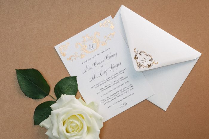 Elegant Wedding Stationery Set - Beaumont Collection | Gold Foil Wedding Invitations | Gold Foil Wedding Invitation Envelopes | Luxury Wedding Invitations by the Foil Invite Company