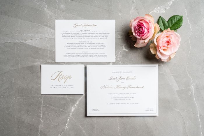 Classic Wedding Stationery Set | White and Gold Wedding Invitations | Luxury Wedding Invitations by the Foil Invite Company