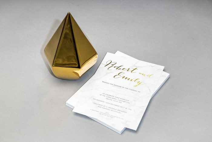 Personalised Wedding Invitations - Louise Names in Gold Foil | Gold Foil Wedding Invitations | Luxury Wedding Stationery by The Foil Invite Company
