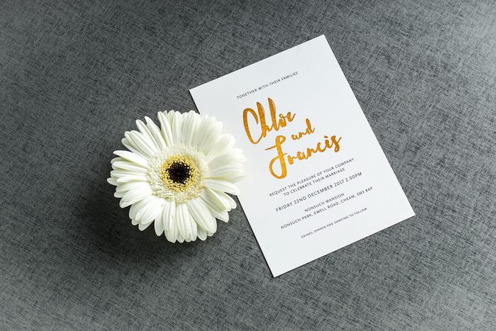 Rockwell Wedding Invitations - Copper Foil | Copper Foil Wedding Stationery | Luxury Wedding Invitations by the Foil Invite Company