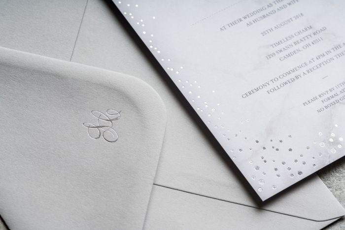 Silver Wedding Stationery Set - Sparkle Collection | Silver Foil Wedding Invitations | Silver Foil Wedding Invitation Envelopes | Silver Wedding Invitations | Luxury Wedding Invitations by the Foil Invite Company