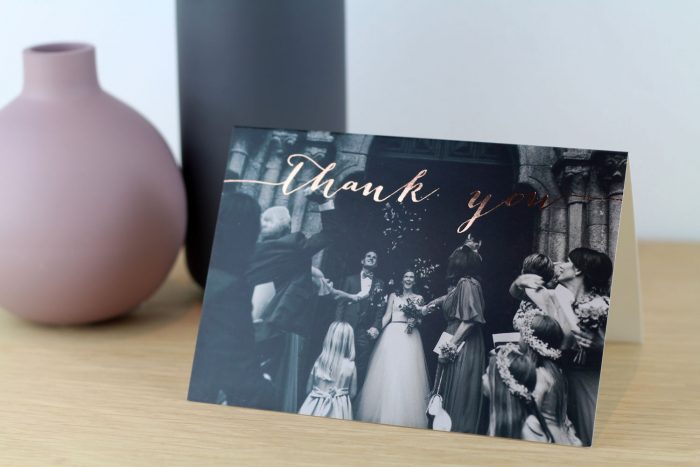 Wedding Photo Thank You Cards - Louise Collection | Wedding Thank You Cards | Rose Gold Foil Thank You Cards | Luxury Wedding Stationery by the Foil Invite Company