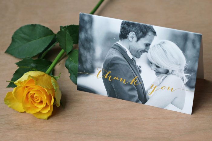 Wedding Photo Thank You Cards - Louise | Wedding Thank You Cards | Gold Foil Thank You Cards | Luxury Wedding Stationery by the Foil Invite Company