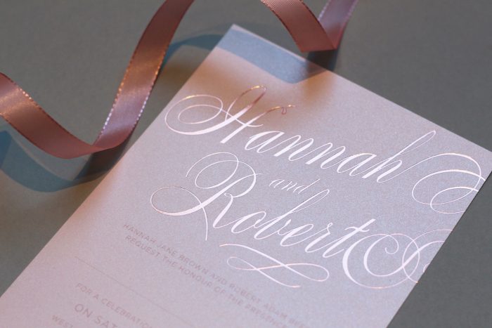 Script Wedding Invitations - Blush Pink | Rose Gold Foil Wedding Invitations | Blush Pink Wedding Invitations | Luxe Wedding Stationery by the Foil Invite Company