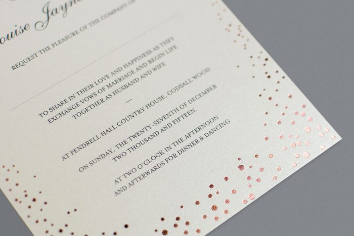 Rose Gold Foil Wedding Invitations - Sparkle Collection | Rose Gold Foil Wedding Stationery | Blush Wedding Colour Scheme | Luxury Wedding Stationery by the Foil Invite Company