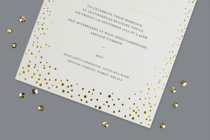 Gold Foil Wedding Invitations - Sparkle Collection | Gold Foil Wedding Stationery | White and Gold Wedding Invitations | Luxury Wedding Stationery by the Foil Invite Company