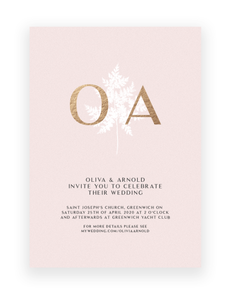 Foil Wedding Invitations - Fern Leaf Design | Luxury Wedding Stationery by The Foil Invite Company
