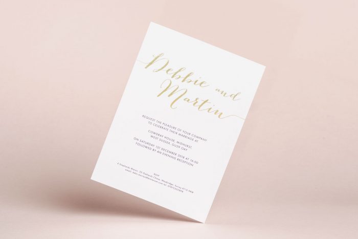 Personalised Wedding Invitations - Louise Names in Gold Foil | Gold Foil Wedding Invitations by The Foil Invite Company