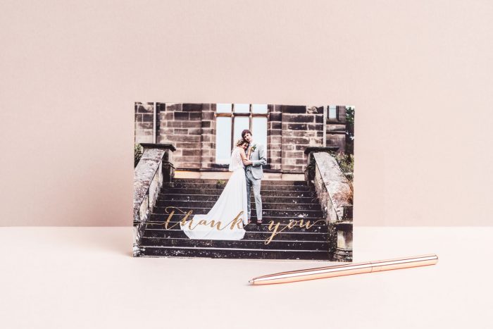 Wedding Photo Thank You Cards - Louise Collection in Gold Foil | Luxury Wedding Stationery by the Foil Invite Company