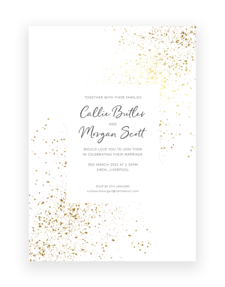 Glitter Invitation with Gold Foil