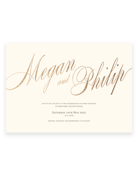 Pemberley Invitation with gold foil