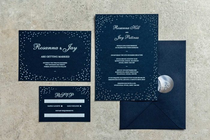 Sparkle Collection Navy and Silver foil