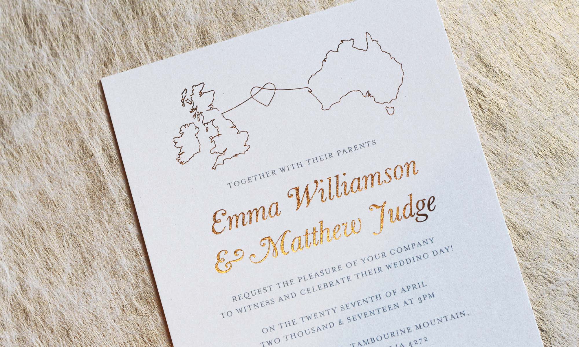 Destination Wedding Invitation with Map Design