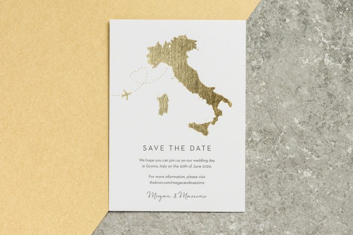 Destination Save the Date Italy Gold