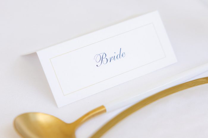 Classic Place Card Gold White